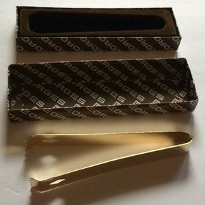 Vintage Georges Briard 22 carat gold plated tongs